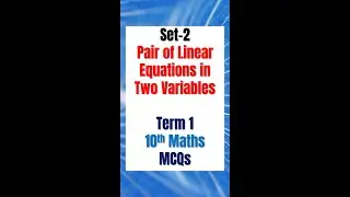 Pair of Linear Equations in Two Variables Class 10 MCQ with Answers Term 1