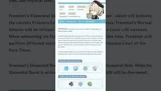 ▢ FREMINET ▢ Info cards [GENSHIN]