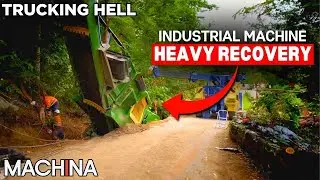 A 50-Ton Machine Crashed Into A River | Heavy Recovery | Trucking Hell | S6E11| @Machina_Official