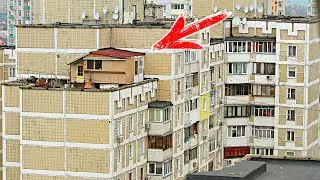 ЛЮДИ ЗАВИДОВАЛИ когда пенсионер построил ДАЧНЫЙ ДОМ на КРЫШЕ МНОГОЭТАЖКИ! Тогда они вызвали ПОЛИЦИЮ!
