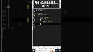 for 100,1,99,2... output | c program using for loop #coding #shorts #clanguage