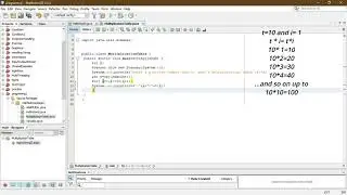 How to print multiplication table in java by user input(NetBeans)