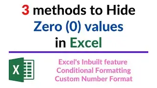 How to hide Zeros in Excel