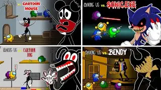 Among Us COLLECTION vs Cartoon Mouse, Cartoon Dog, Bendy, Sonic.exe | Among Us Animation