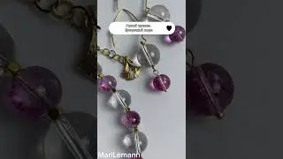 Авторский комплект украшений из горного хрусталя и призрачного кварца