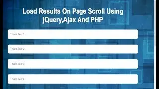 Simple Load More On Scroll Down, Jquery Load More, Php Ajax Load More