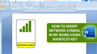 How to Insert Network Symbol in MS Word Using Shortcut Key | Network Symbol | Insert Symbols