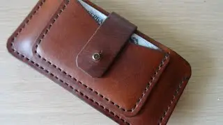 Работа с кожей. Чехол для телефона. making leather case for iphone.  DIY