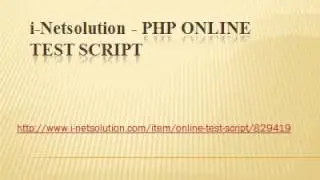 PHP online test script - i-netsolution