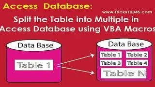 Split The Master Table Into Multiple Tables In Access Database || Using VBA Macros