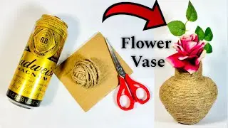 Diy Flower Vase Craft / Waste Material Craft Ideas💡#craft #wastematerialcraft #diycraft #diyvase