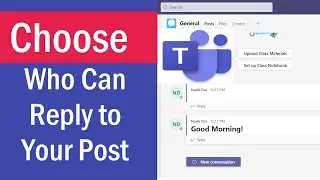 Choose Who Can Reply to Your Post in Microsoft Teams | How to disable Replies in MS Teams | #Teams