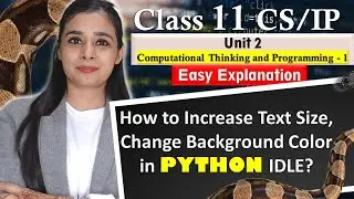 How to Increase Text Size, Change Background Color in PYTHON IDLE ? Lovejeet Arora | Class 11CS