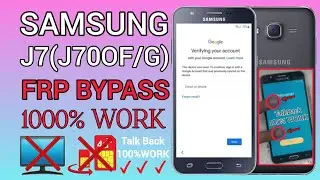 Samsung J7 (J700F/G/H) FRP Bypass 2023 | J7 FRP Bypass Without PC | All Samsung J Series FRP Bypass