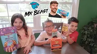 A FEAST WiTH MR. BEAST | TRYiNG AND RATiNG MR. BEAST SNACKS 🍫 🍪