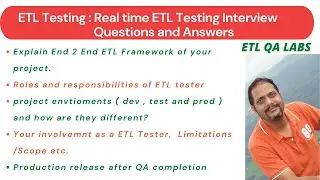 ETL Testing : Real time project based questions and answers