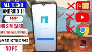 All Tecno Android 11 Frp Bypass 2022 / Google Lock Remove | Apk Not Installed | No Pc,No Sim