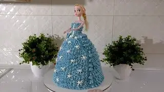 Как сделать торт куклу из крема Торт ЭЛЬЗА ТОРТ КУКЛА своими руками