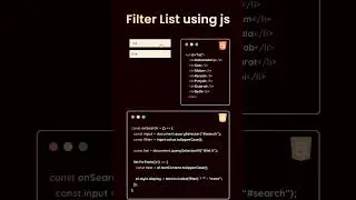 How to Filter List With JavaScript #shorts