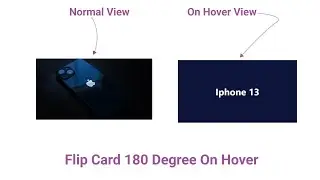 Flip Card 180 Degree On Hover | With HTML & CSS