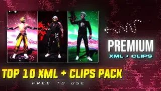 TOP 10 XML + CLIPS | FF NEW LOBBY CLIPS PACK 💫| FF EMOTE CLIPS 🔥| FF CLIPS