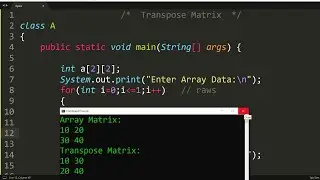 Java program to print transpose matrix | Learn Coding