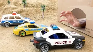 Спасательная команда трактор, экскаватор, полицейские машинки машина игрушки | BIBO и Игрушки