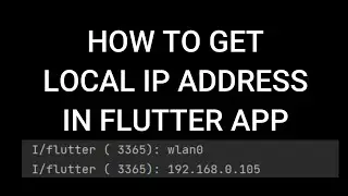 Flutter Get local IP Address