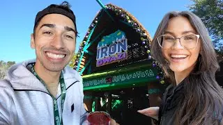 Busch Gardens Tampa Krista's FIRST TIME! NEW Rollercoaster Phoenix Rising, EMPTY Park, & Christmas!