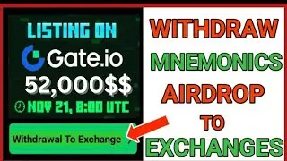 How to withdraw Mnemonic $Mnemo airdrop to gate.io