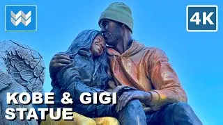 [4K] Kobe & Gianna Gigi Bryant Statue Unveil | Crypto Arena (Staples Center) 8-2-24 Walking Tour