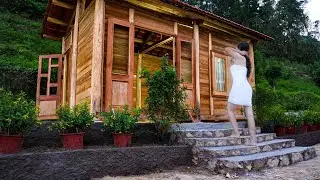 DIY a Wooden Cabin in 90 Days - Starts to Finish | LIVING OFF GRID - Free Footsteps