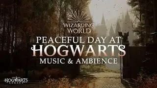 Peaceful Day at Hogwarts |  Harry Potter Music & Ambience, Full Day/Night Cycle, Hogwarts Legacy
