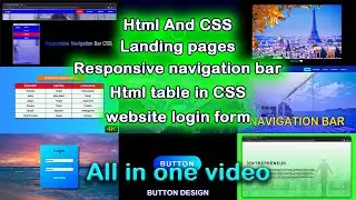 Title, Responsive navigation bar, Professional landing page, Table on HTML, login form,button,slider