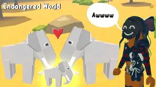 My endangered ELEPHANTS made a BABY 🐘 Roblox Endangered World ~Ziki