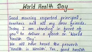 Speech on world health day in english || World health day speech in english