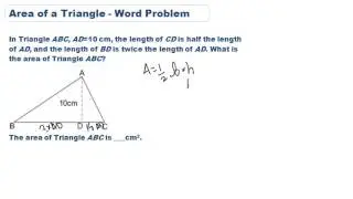 Find the area of a triangle - word problems