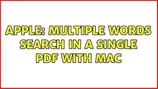 Apple: Multiple Words Search in a single PDF with Mac