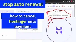 Stop auto renewal in hostinger | how to cancel hostinger auto payment | disable auto renew hostinger