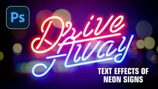 Text Effects of Neon signs coloring the night in Photoshop 2024