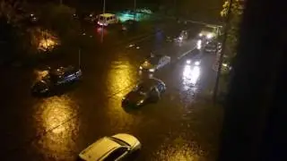 Гроза в Москве 13.07.2016 / Ливень / Дождь / Гроза / Потоп