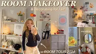 ROOM MAKEOVER & DECORATE WITH ME FOR FALL 2024 ✨pinterest inspired bedroom makeover in new york city