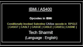 IBMi (AS400) Working of CASxx opcode in rpgle | as400 for beginners | Opcode in rpgle | as400 opcode