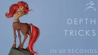 DEPTH MASK TRICKS in Zbrush an Photoshop - 60 Second Tutorial