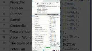 Create a 5 Star Rating System in Excel - Excel Tips and Tricks
