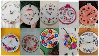 Beautiful Clock Embroidery Designs||Embroidery Hoop Clock Art||