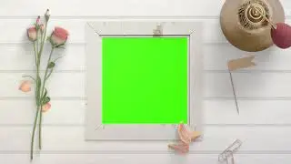 beautiful photo frame with Flower green screen template video, no copyright free video, NP Creative