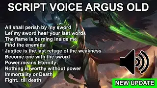 Script Voice Argus Old | New Update | Mobile Legends