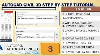 How to import points data in civil3d