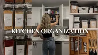 ORGANIZE MY KITCHEN WITH ME ✨ pinterest inspired organization on a budget!!